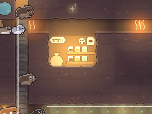 Glowing rooms: a nest with sleeping hamsters and a pantry with jars
